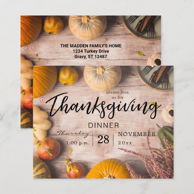 Dîner de Thanksgiving budget festif Citrouille (Devant / Derrière)