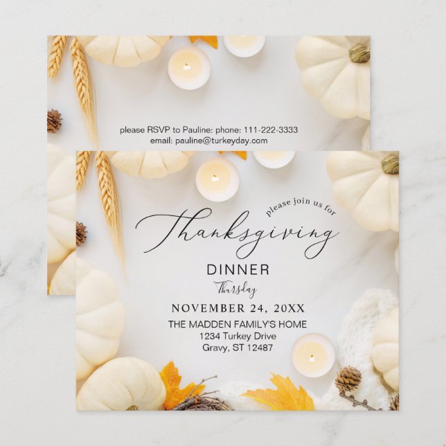 Dîner de Thanksgiving économique et confortable Ci (Devant / Derrière)