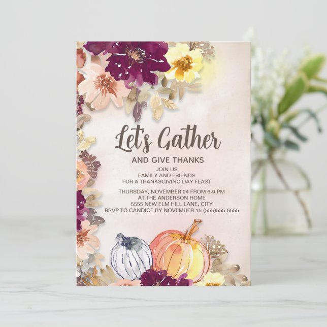 Dîner de Thanksgiving Fleurs Roses Bourgogne Citro (Debout devant)