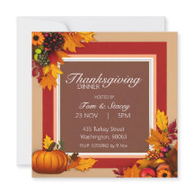 Dîner de Thanksgiving Invitation