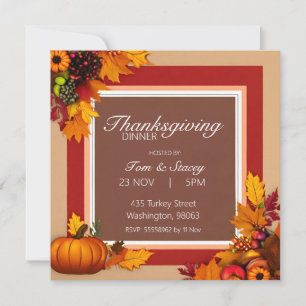 Dîner de Thanksgiving Invitation