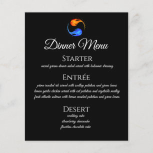 Dîner et Bar Menu-Twin Flame Mariage Thème noir