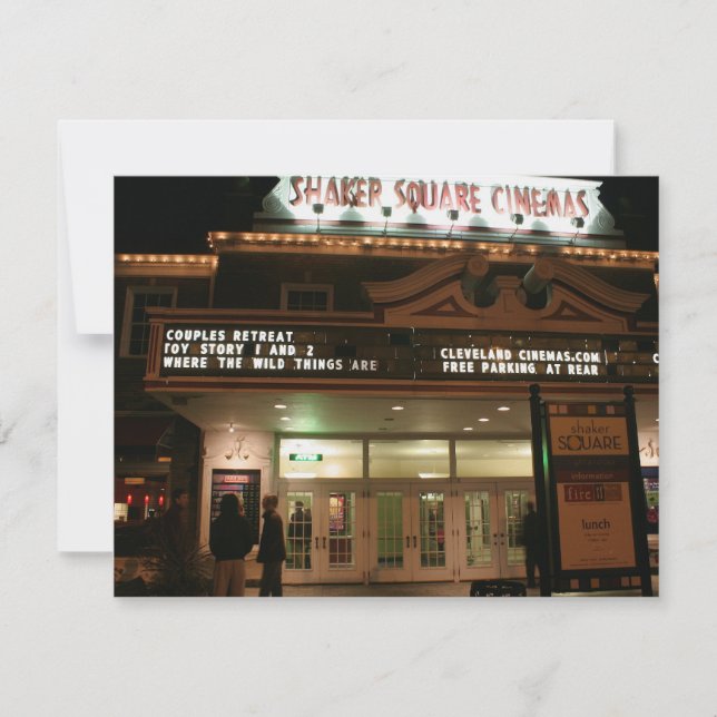 Dîner et carte de réponse des films (Devant)