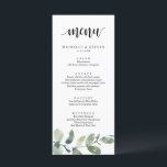 Dîner Eucalyptus Mariage Elopement Menu<br><div class="desc">Carte de dîner Eucalyptus Mariage Elopement Green Moderne. Customisez facilement et personnalisez-vous selon vos besoins, et vos invités de dîner seront ravis quand ils verront ce menu de dîner parfait et élégant.</div>