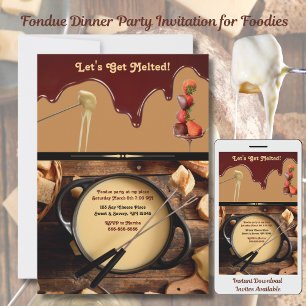 Dîner Fondue Invitation pour les gourmands Unique
