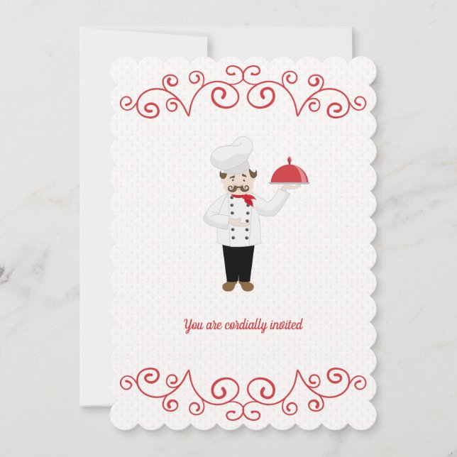 Dîner Formel Inspiré Par Le Chef Invitation Scallo (Devant)