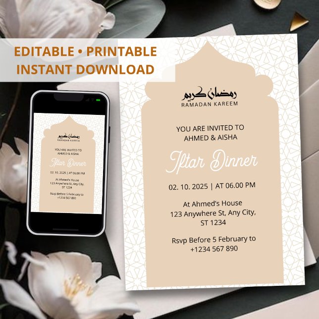 Dîner Iftar invitation mosquée ramadan (Créateur téléchargé)