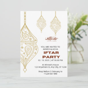 Dîner Iftar invitation ramadan avec lentern