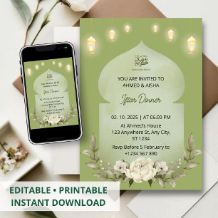 Dîner Iftar invitation ramadan mosquée de fleurs