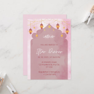 Dîner Iftar invitation ramadan mosquée rose