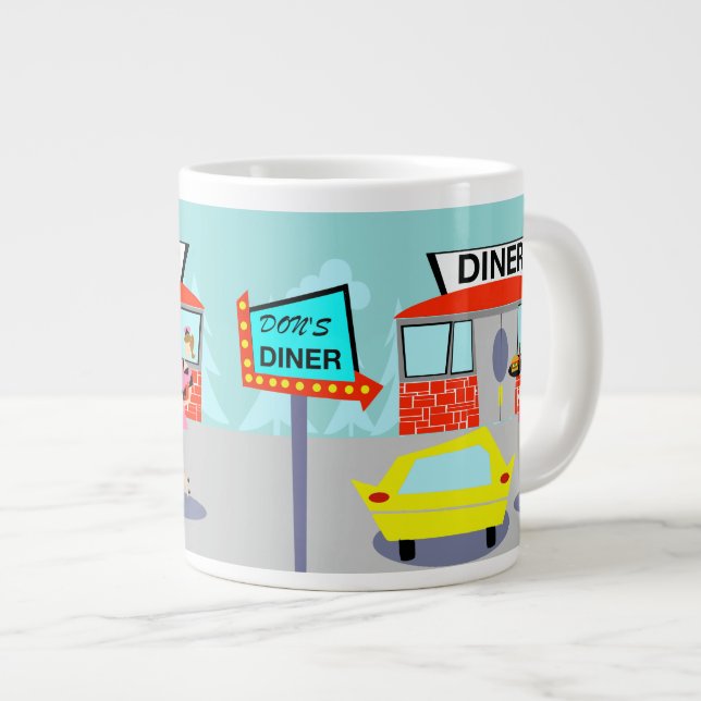 Diner Jumbo Mug des années 1950 (Devant droit)