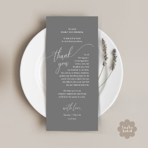 Dîner mariage Cadre Carte de remerciements moderne