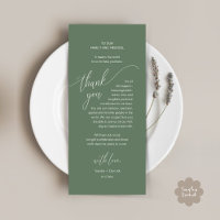 Dîner mariage Cadre Carte de remerciements moderne