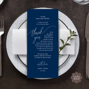 Dîner mariage Cadre Carte de remerciements moderne