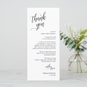 Dîner mariage, Cadre Remerciements Cartes