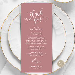 Dîner mariage, Cadre Remerciements Cartes