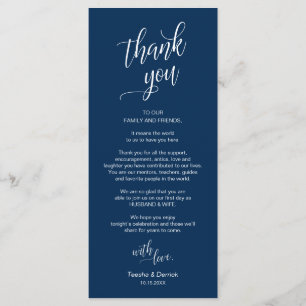 Dîner mariage, Cadre Remerciements Cartes