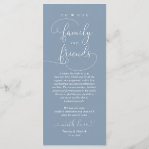 Dîner mariage, Carte de remerciements Cadre