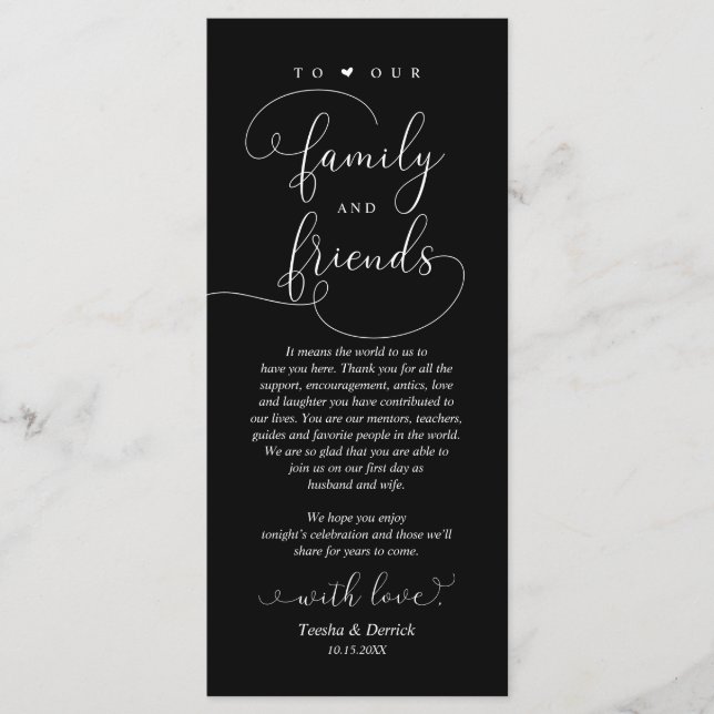 Dîner mariage, Carte de remerciements Cadre (Devant)