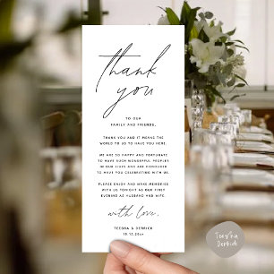 Dîner mariage Carte de remerciements du lieu