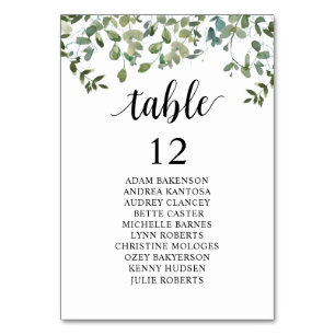Dîner mariage, Carte De Sièges, Verdure