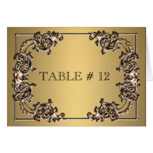 Dîner mariage en laiton or orné numéro de table
