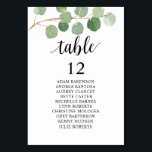 Dîner mariage, Eucalyptus Invités Carte de siège<br><div class="desc">Bienvenue à vos invités avec cette élégante carte de numéro de table de tableau dans un magnifique thème de verdure Eucalyptus. Ces cartes sont indispensables pour tout mariage ou événement qui nécessite des places assises. Avec son design minimaliste mais élégant, la carte de numéro de table du tableau de sièges...</div>