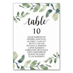 Dîner mariage, Eucalyptus Invités Carte de siège