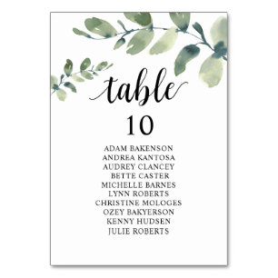 Dîner mariage, Eucalyptus Invités Carte de siège