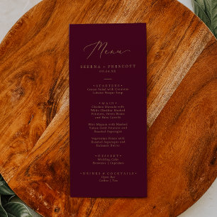 Dîner Mariage Gold et Bourgogne à la carte