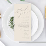 Dîner mariage Lieu Cadre Carte de remerciements<br><div class="desc">C'est le script moderne minimaliste doux, dans le moderne gris et crème thème, Elegant cosy mariage dîner cadre Merci Cartes. Partagez l'amour et montrez votre appréciation à vos invités, quand ils s'assoient à leur siège et lisent ce charmant remerciement personnalisé vous place la carte de réglage. C'est une façon merveilleuse...</div>