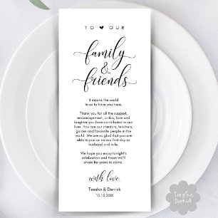 Dîner mariage Lieu Cadre Carte de remerciements