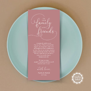 Dîner mariage Lieu Cadre Carte de remerciements