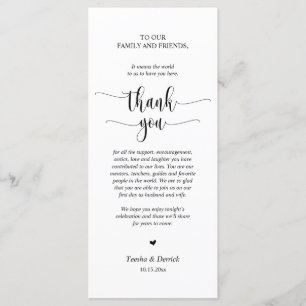 Dîner Mariage moderne Cadre Carte de remerciements