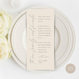 Dîner Mariage moderne Cadre Carte de remerciements