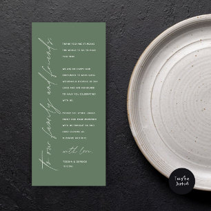 Dîner Mariage moderne Cadre Carte de remerciements