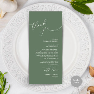 Dîner Mariage moderne Cadre Carte de remerciements