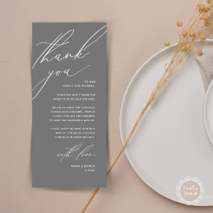 Dîner Mariage moderne Cadre Carte de remerciements