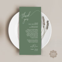 Dîner Mariage moderne Cadre Carte de remerciements