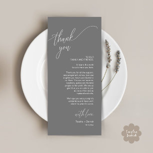 Dîner Mariage moderne Cadre Carte de remerciements