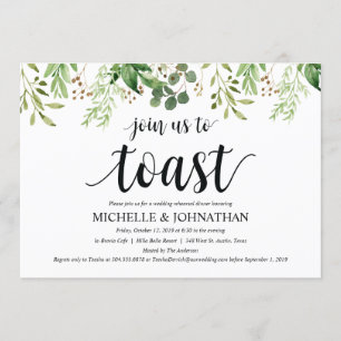 Dîner-Mariage rustique vert Invitations