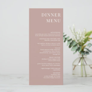 Dîner minimaliste Rose moderne Dusty Menu