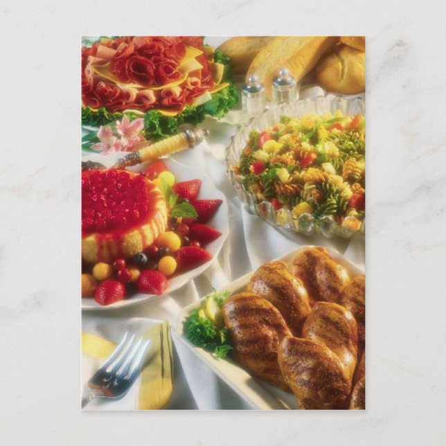 DÎNER PAR CARTE POSTALE HEURE DE LA FÊTE (Devant)