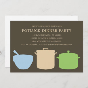 Dîner Potluck  Invitation de parti