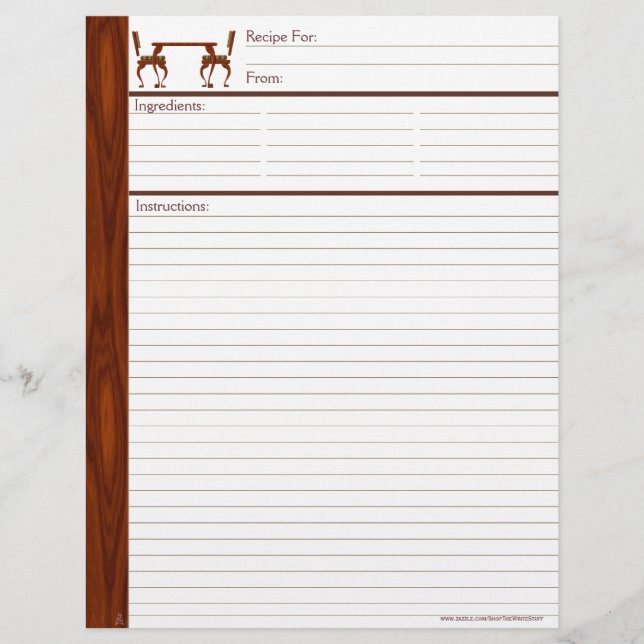 Dîner Pour Deux - Recette Papier (Devant)