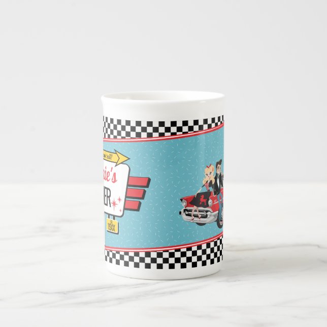 Diner Retro Anniversaire 1950 tasse de papier fête (Devant)