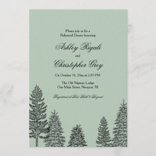Dîner Rustique Mariage Invitation - Pine Tree
