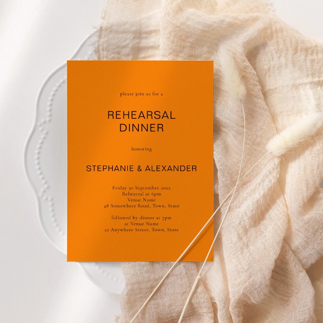 Dîner simple Orange QR d'automne Invitation (Créateur téléchargé)