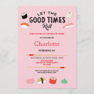 Dîner Sushi Déjeuner Japonais Invitation de fête d