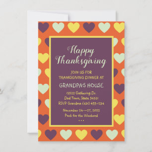 Dîner Thanksgiving en famille Invitation personnal
